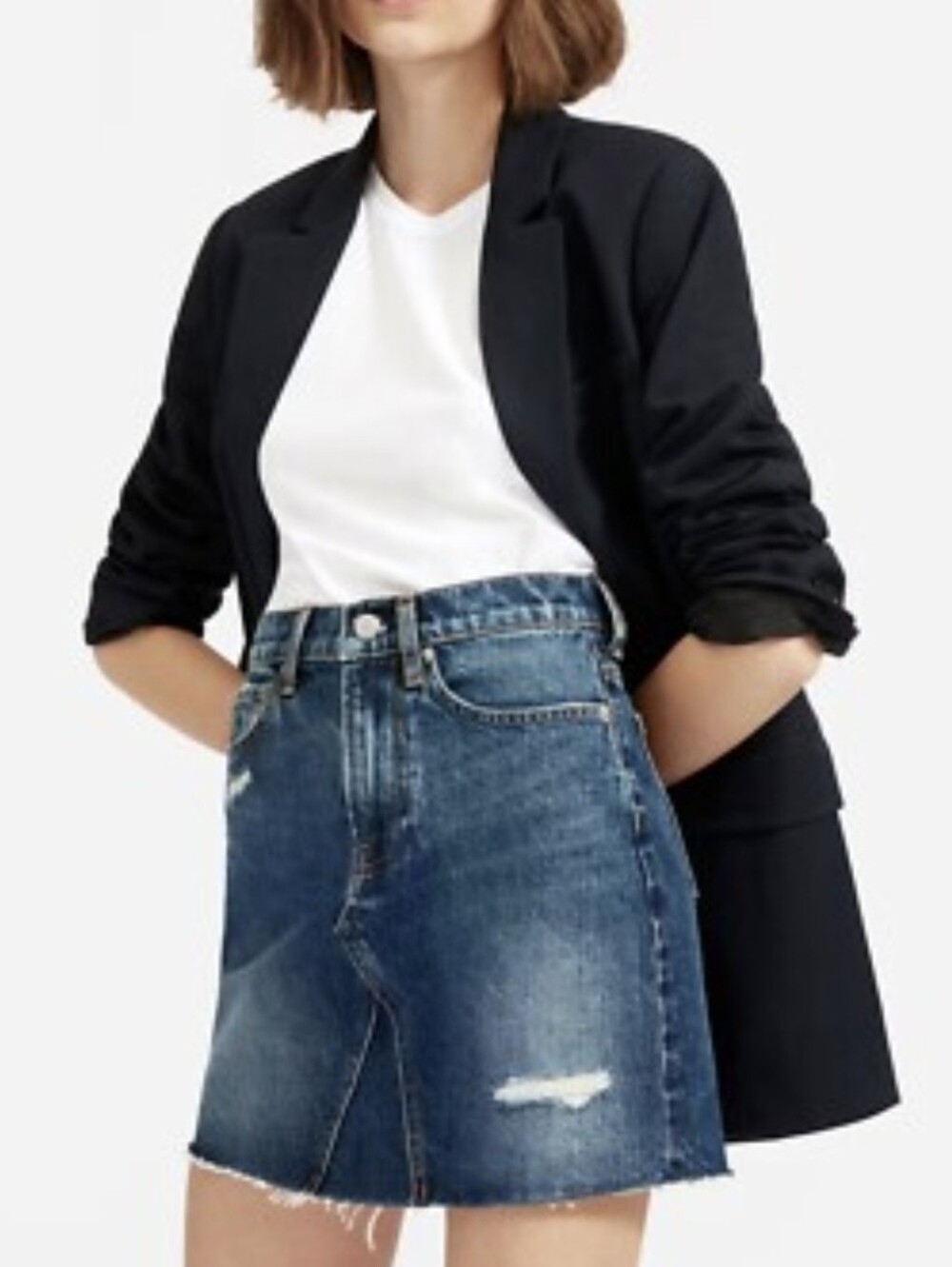 Everlane The Denim Reconstructed Skirt